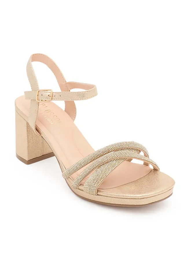 Nelly-188 Dressy Heels - Gold Shimmer