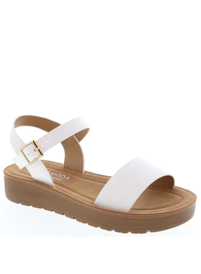 Salvia-24 Comfy Sandal - White Pu