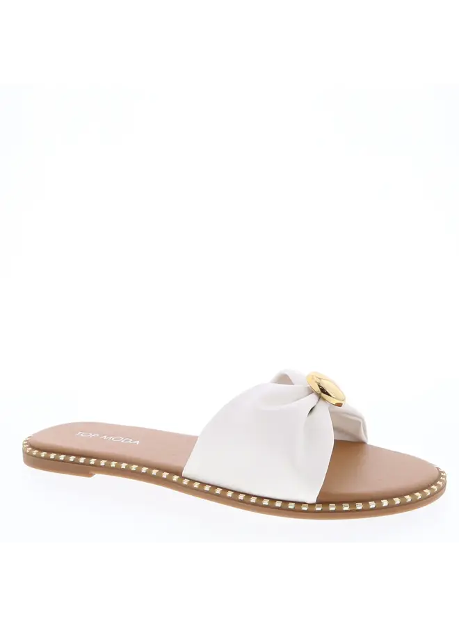 Mick-47 Flat Sandal - White Pu