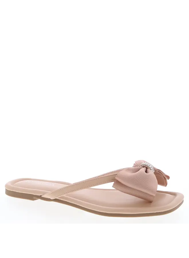 Priscilla-20 Flat Sandal - Nude Pu