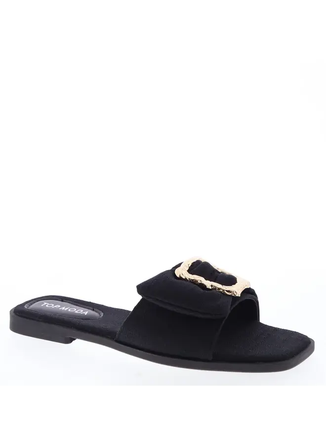 Autumn-27 Flat Sandal - BlackPu