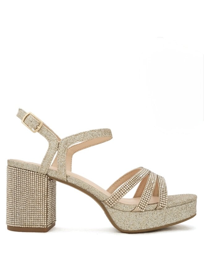 Icarus Casual Heels - Lt Gold Glitter