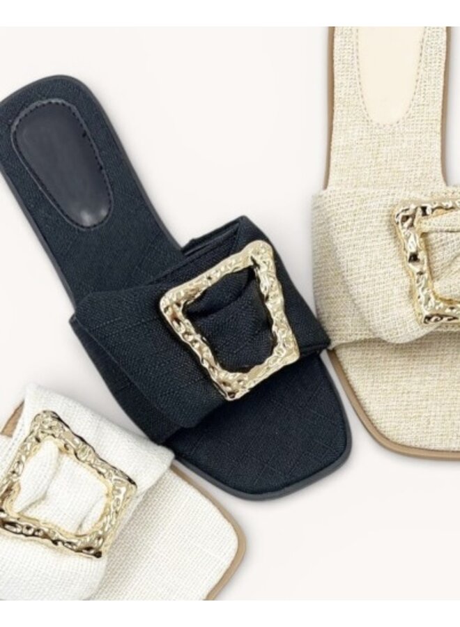 Autumn-27 Flat Sandal - BlackPu