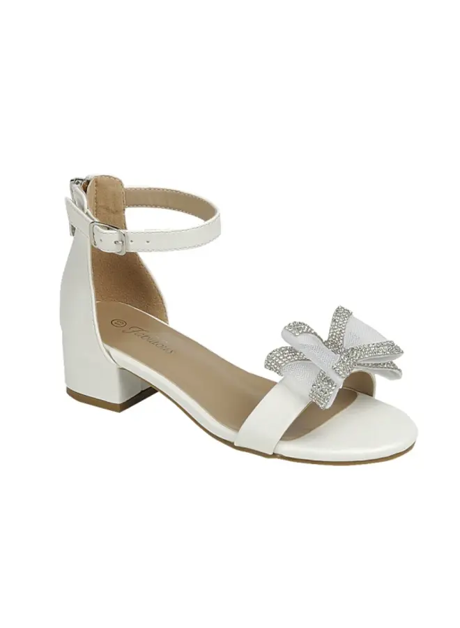 Natalie-64k Kids Heel - White Pu