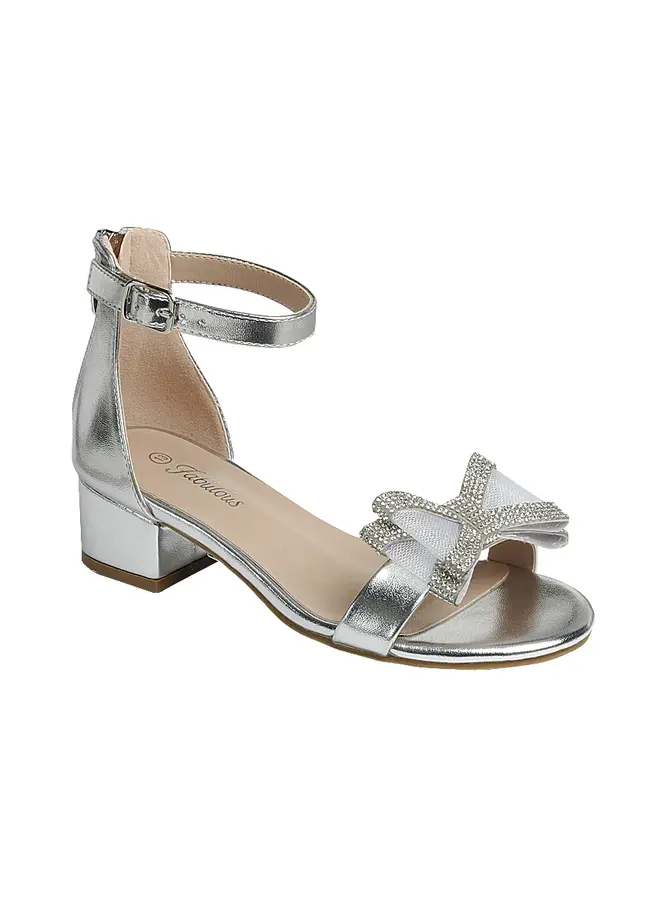 Natalie-64k Kids Heel - Silver Pu