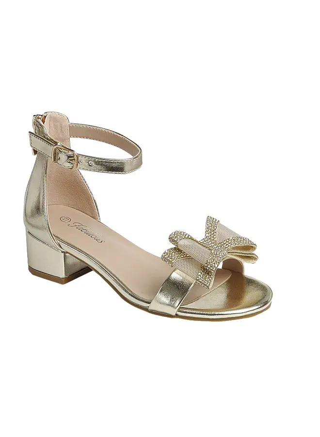 Natalie-64k Kids Heel - Gold Pu
