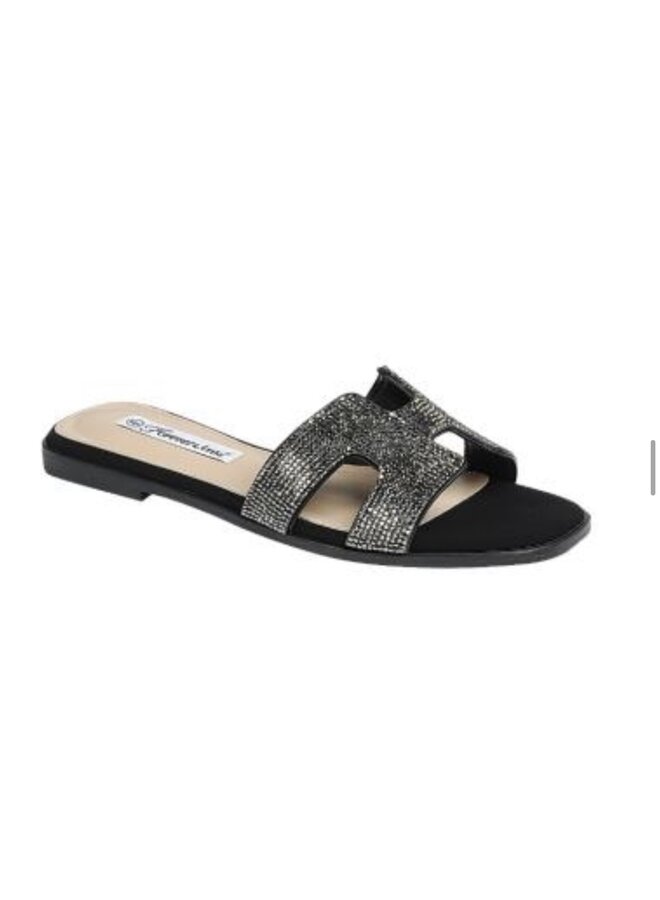 Main-59 Flat Sandal - Black Nb