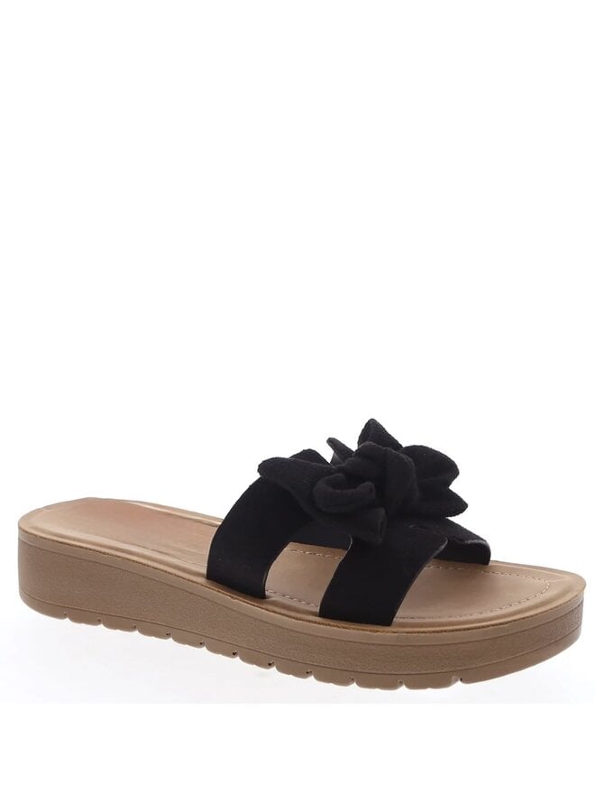 Susie-38 Comfy Sandal - Black Denim