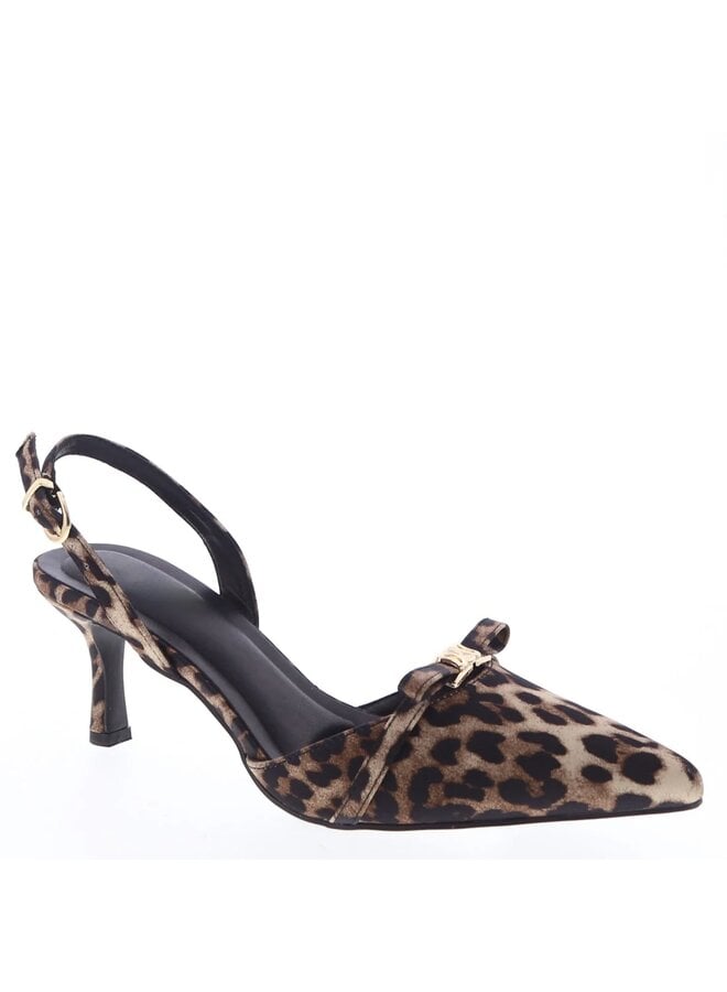 Stephy-54 Dressy Heel - Leopard Satin