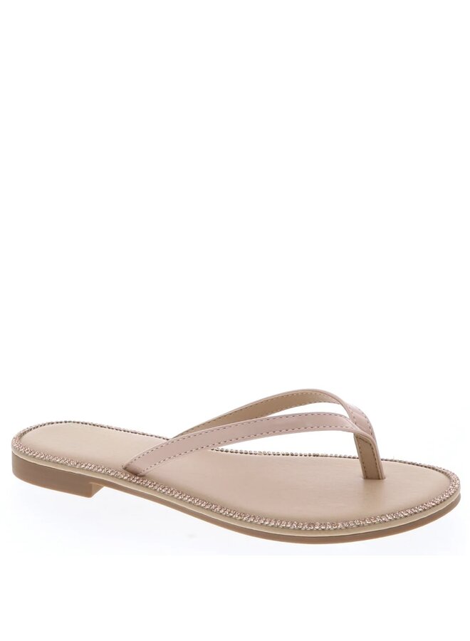 Haiti-20 Flat Sandal - Nude Patent