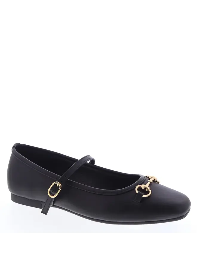 Jamie-5 Casual Flats - Black Pu