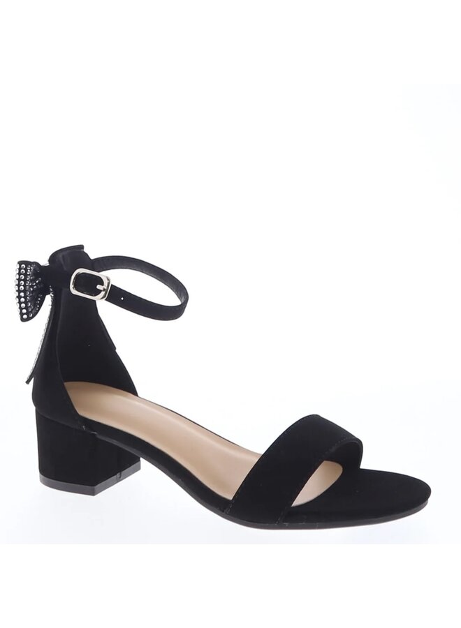 Clover-1k Girls Heels - Black Nubuck