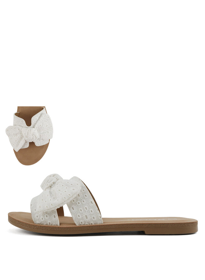 Road Flat Sandals - White