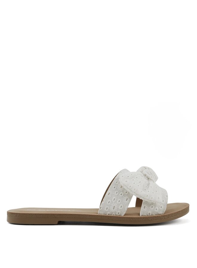 Road Flat Sandals - White