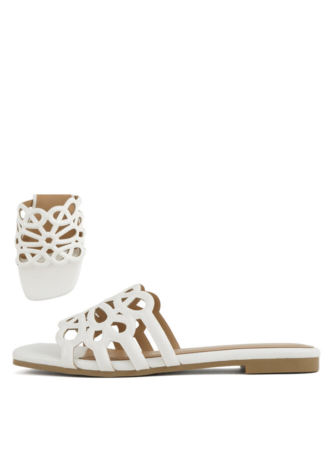 Suite Flat Sandals - White