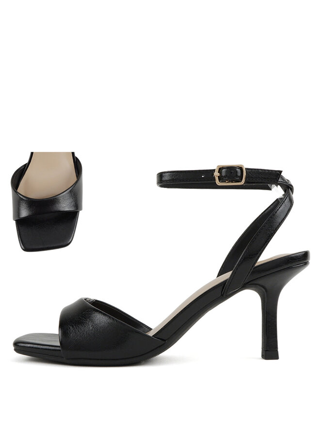 Furrow-2 Casual Heels - Black Pu