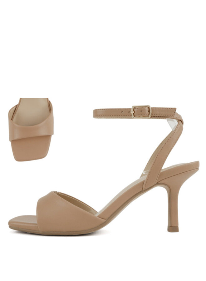 Furrow-2 Casual Heels - Natural Pu