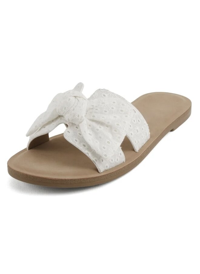 Road Flat Sandals - White
