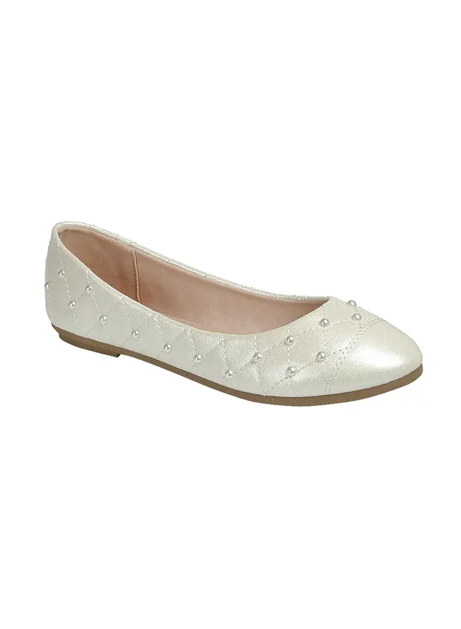 Clare-39 Dressy Flat - Ivory