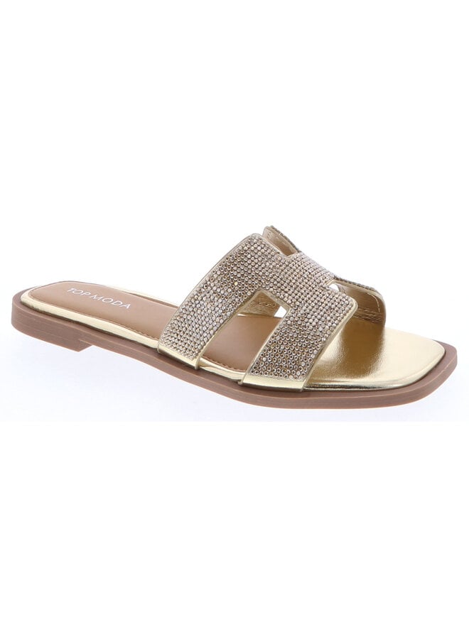 Elio-40 Flat Sandal - Gold Metallic