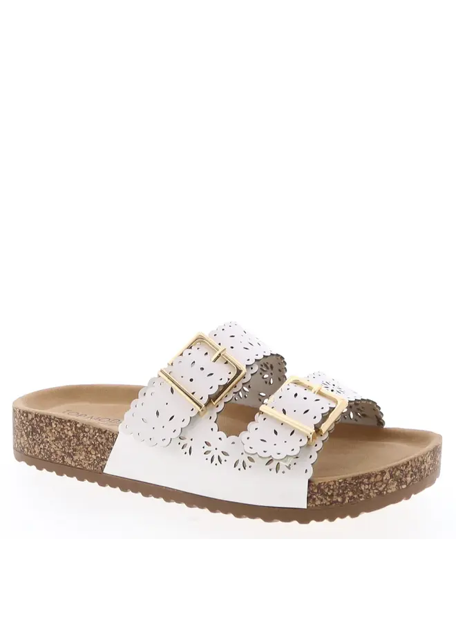 Cory-66 Comfy Sandal - White Pu