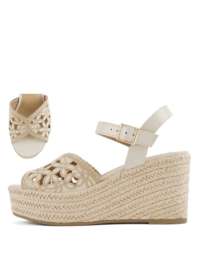 Katima Platform Sandals - Bone Pu