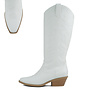 Zahara Cowboy Boot - White Pu