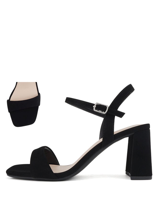 Nancy Casual Heels - Black Nubuck