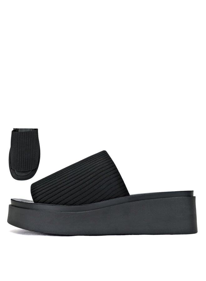 Farley Casual Sandals - Black Elastic