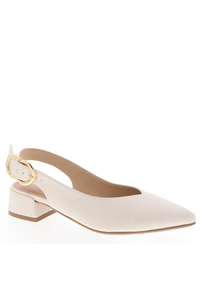 Petra-2 Casual Heel - Ivory Pu