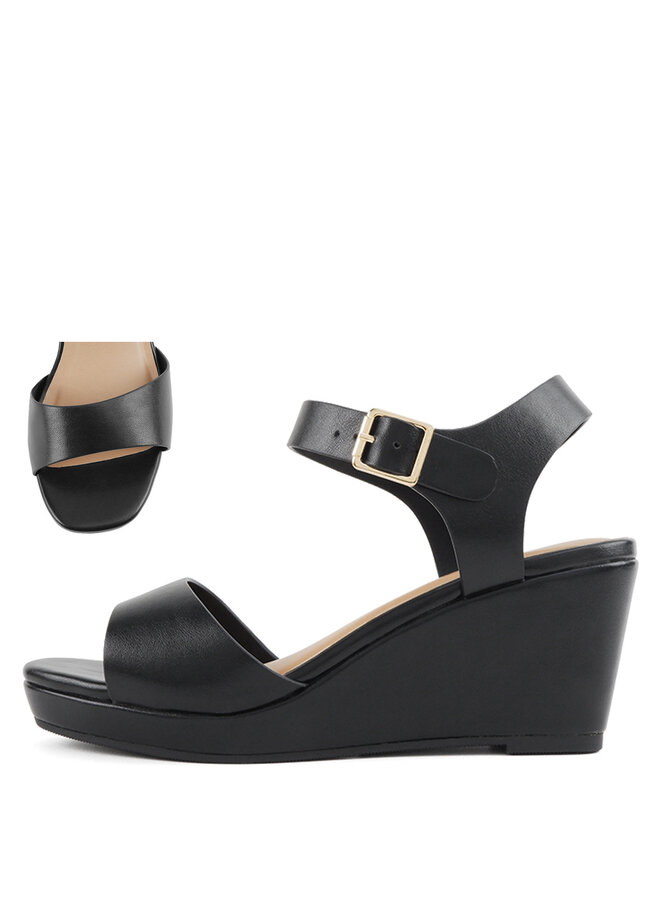 Kate Casual Sandals - Black Pu