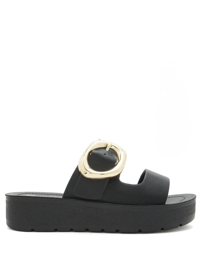 Shance-2 Comfy Sandals - Black Pu