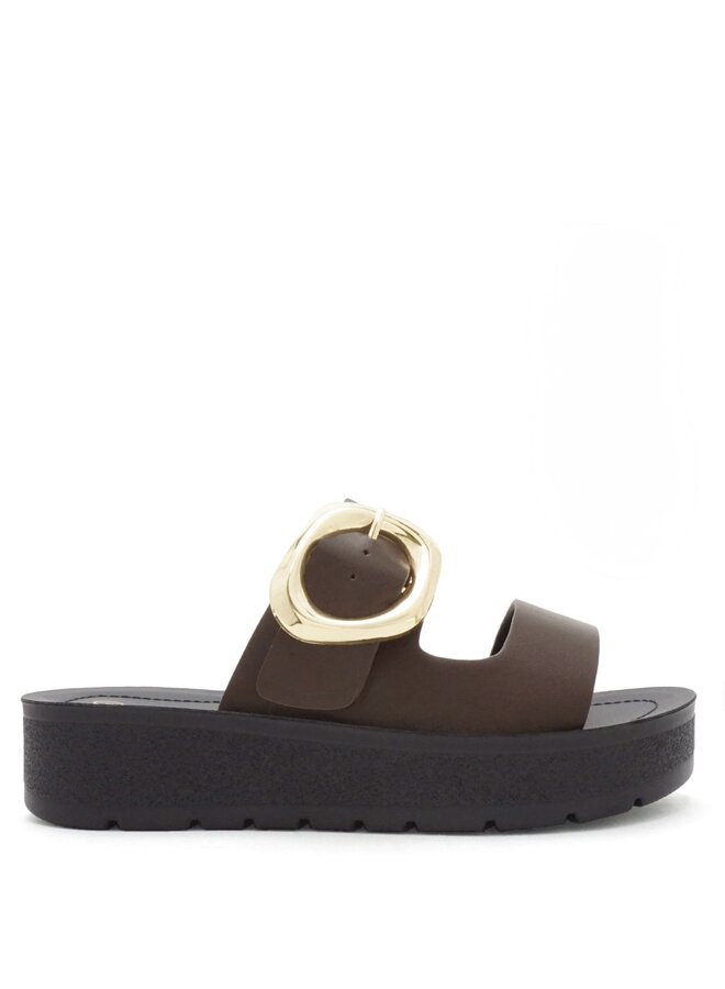 Shance-2 Comfy Sandals - Brown Pu