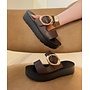 Shance-2 Comfy Sandals - Brown Pu