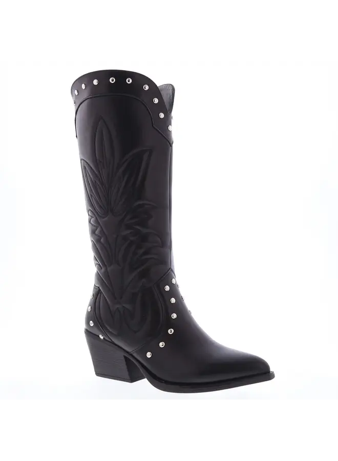 Elk-16 Cowboy Boot - Black Pu