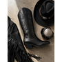 Zahara Cowboy Boot - Black Pu