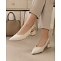 Petra-2 Casual Heel - Ivory Pu