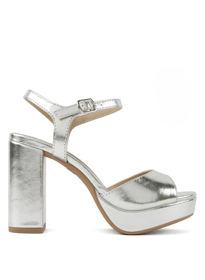 Steven Casual Heels - Silver Metallic