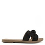 Road Flat Sandals - Black Microsuede