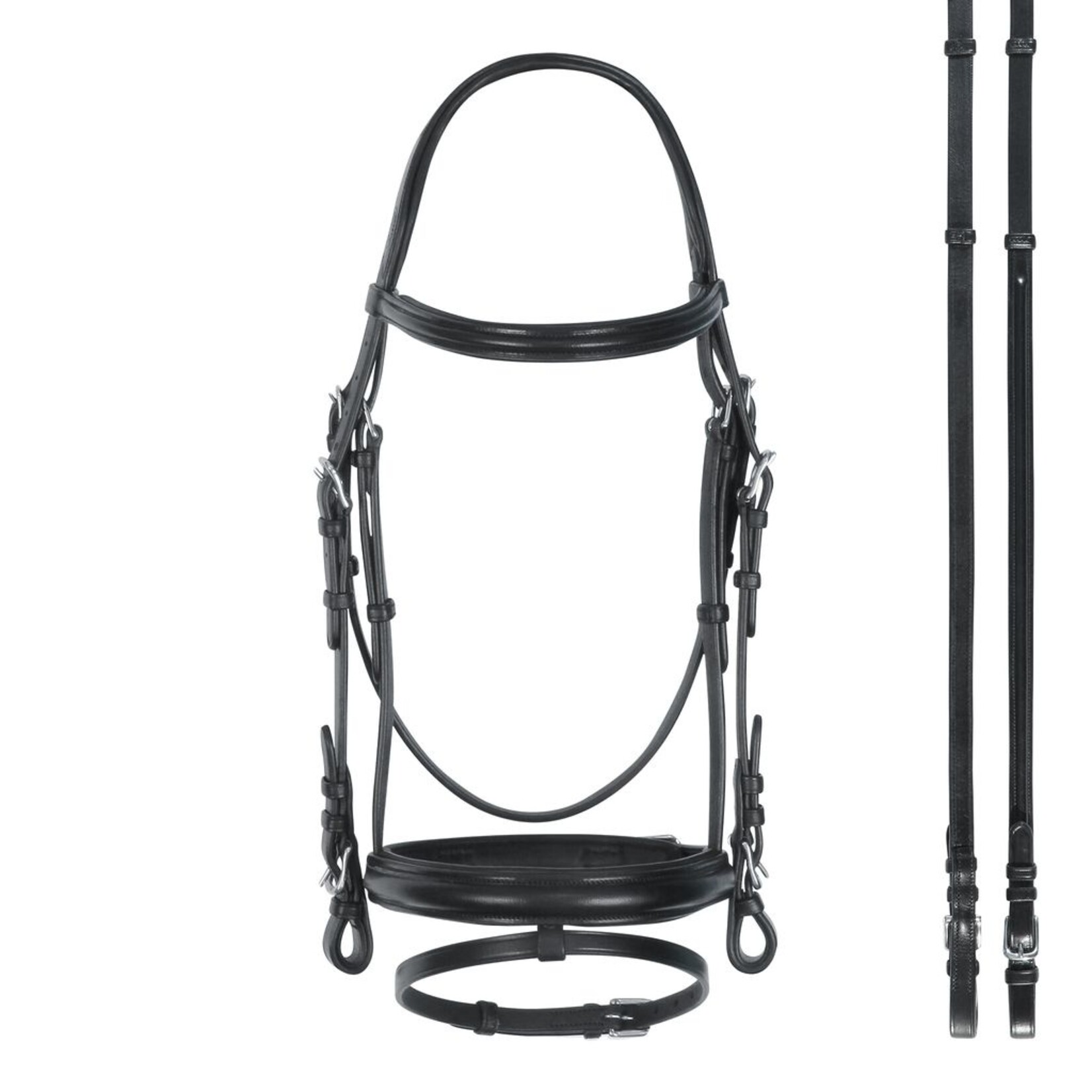Bobby's Tack Wide Padded Snaffle Bridle with Flash Bridle