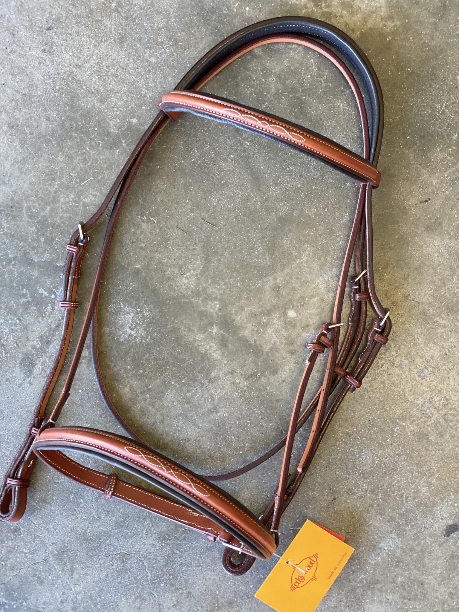 Edgewood 3/4" Fancy Padded Headstall with Padded Crown Calabasas Saddlery