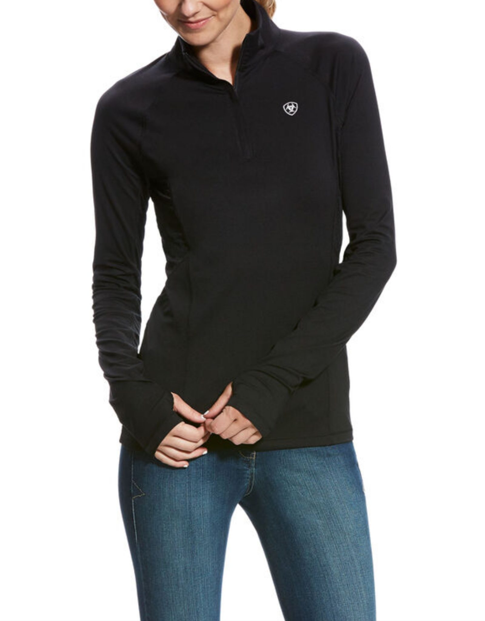 ARIAT Lowell 1//4 Zip Top Medium Blue Dawn