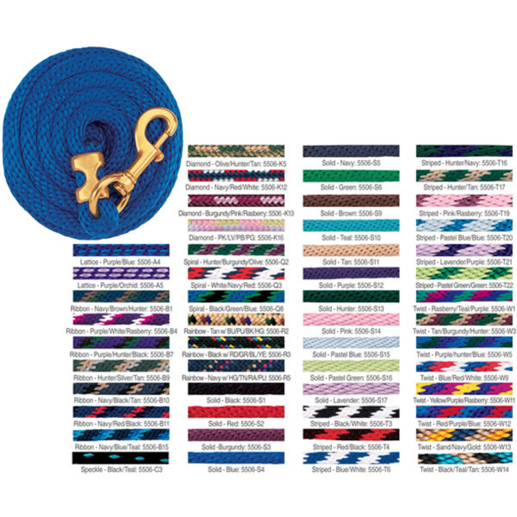 Weaver Brass Bolt Snap Poly Lead Rope