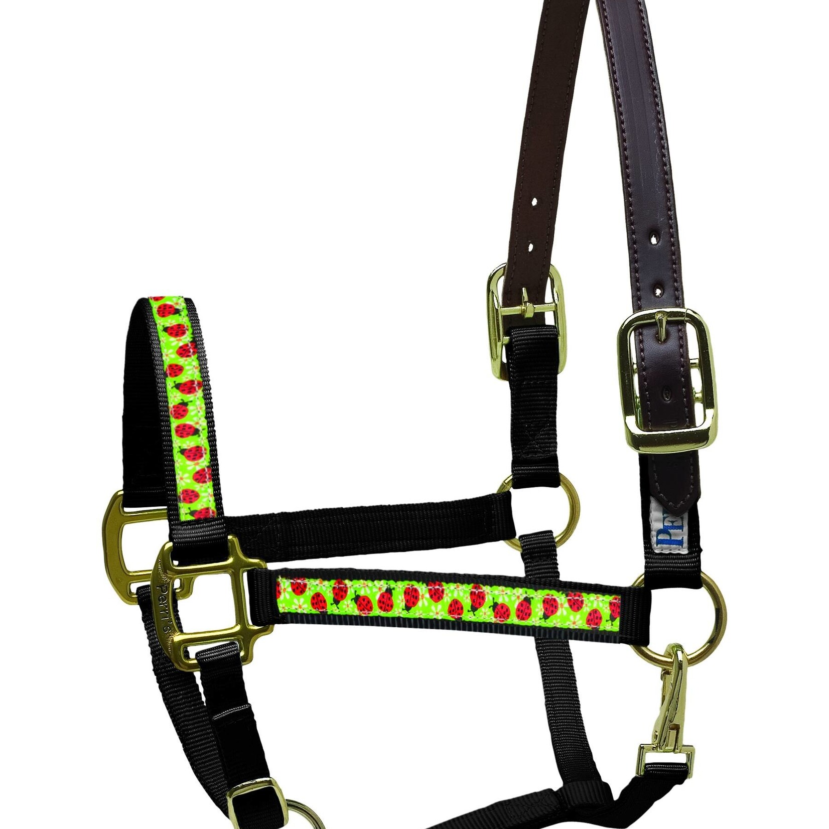 Perri's Premium Nylon Safety Halter - Amish Made Horse Halter With Replaceable Leather Crown