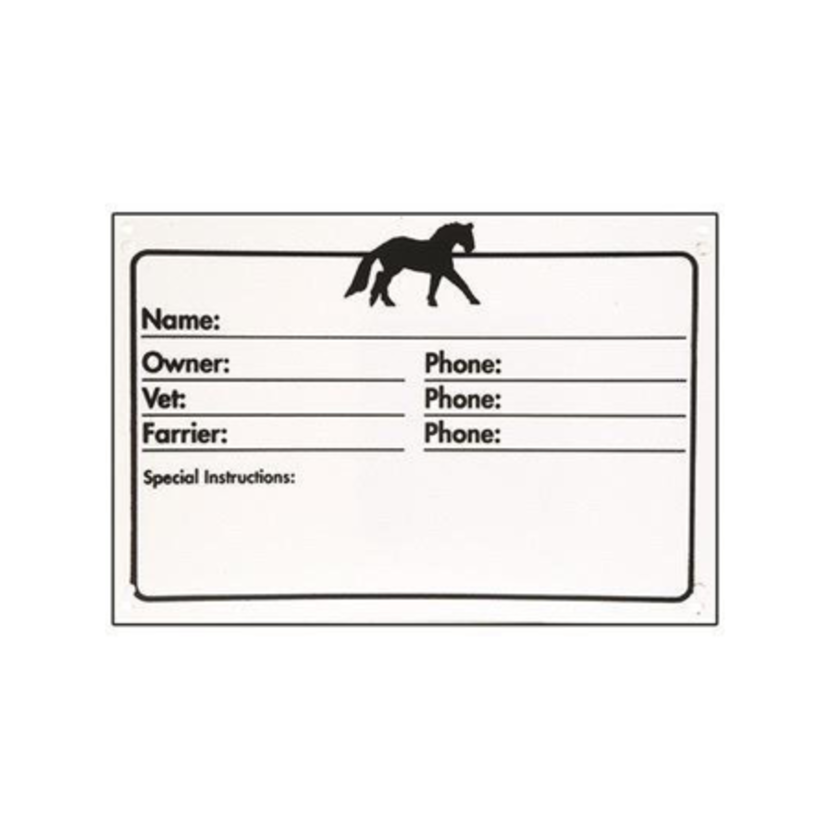 Horse Information Stall Sign