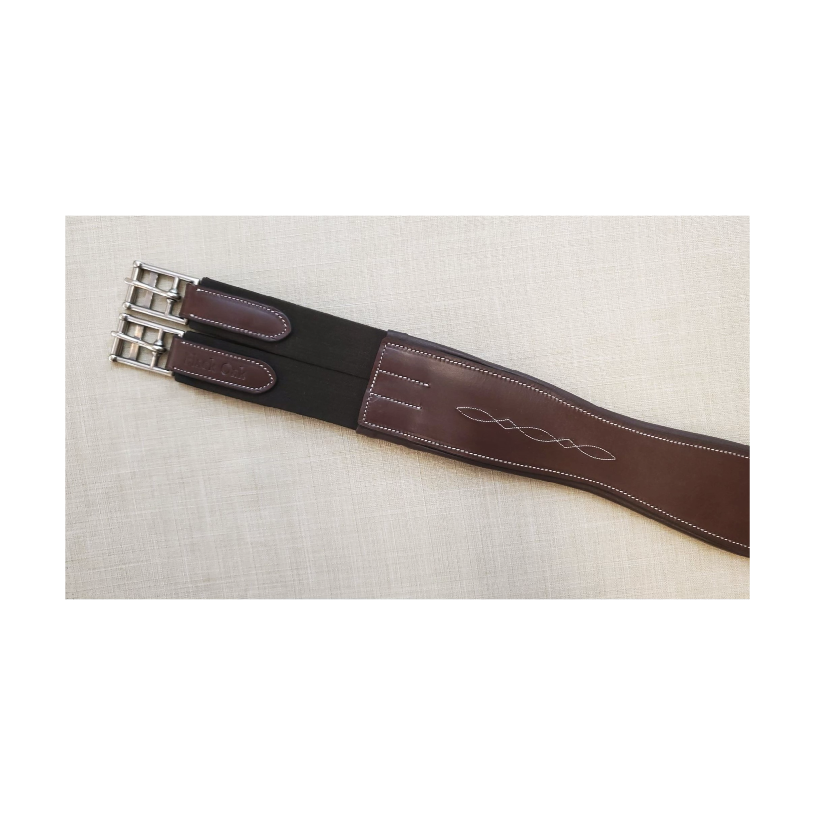Black Oak Double Elastic Eco Hunter Fancy Stitched Girth