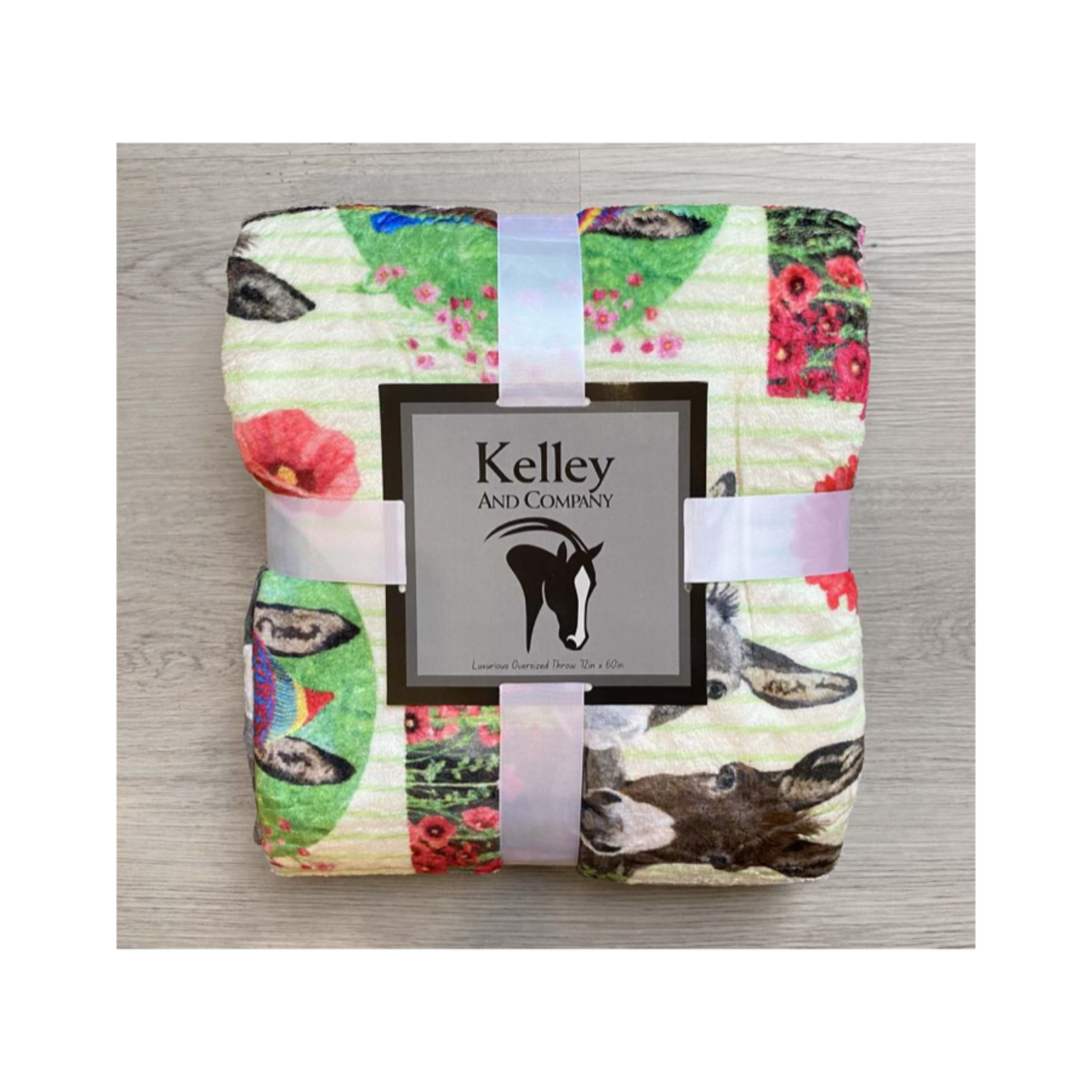 Kelley & Co. Donkey Garden Fleece Throw Blanket