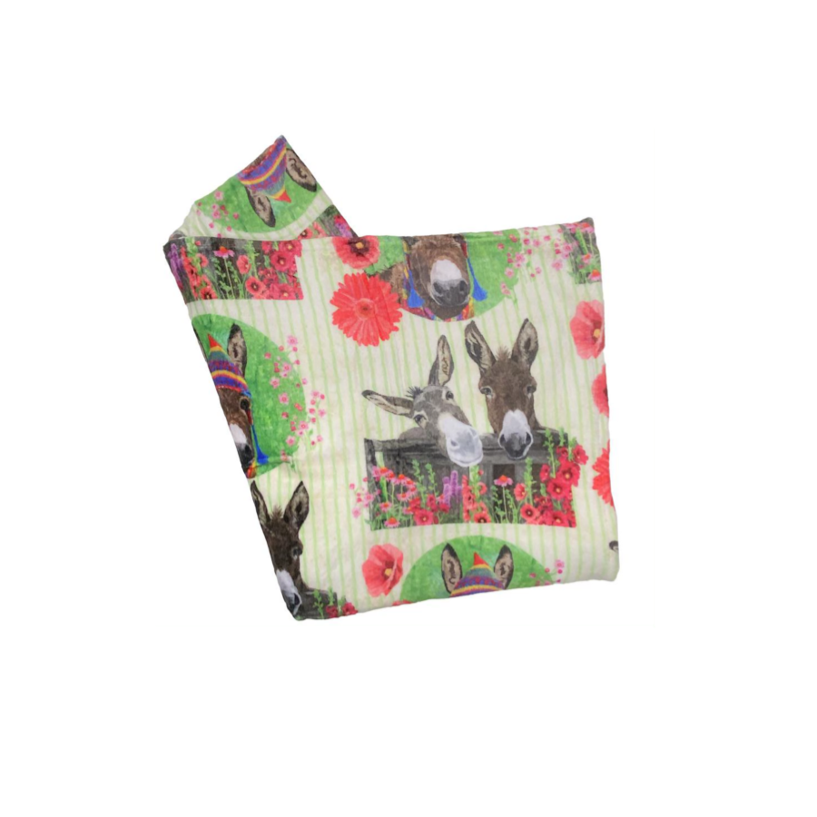 Kelley & Co. Donkey Garden Fleece Throw Blanket