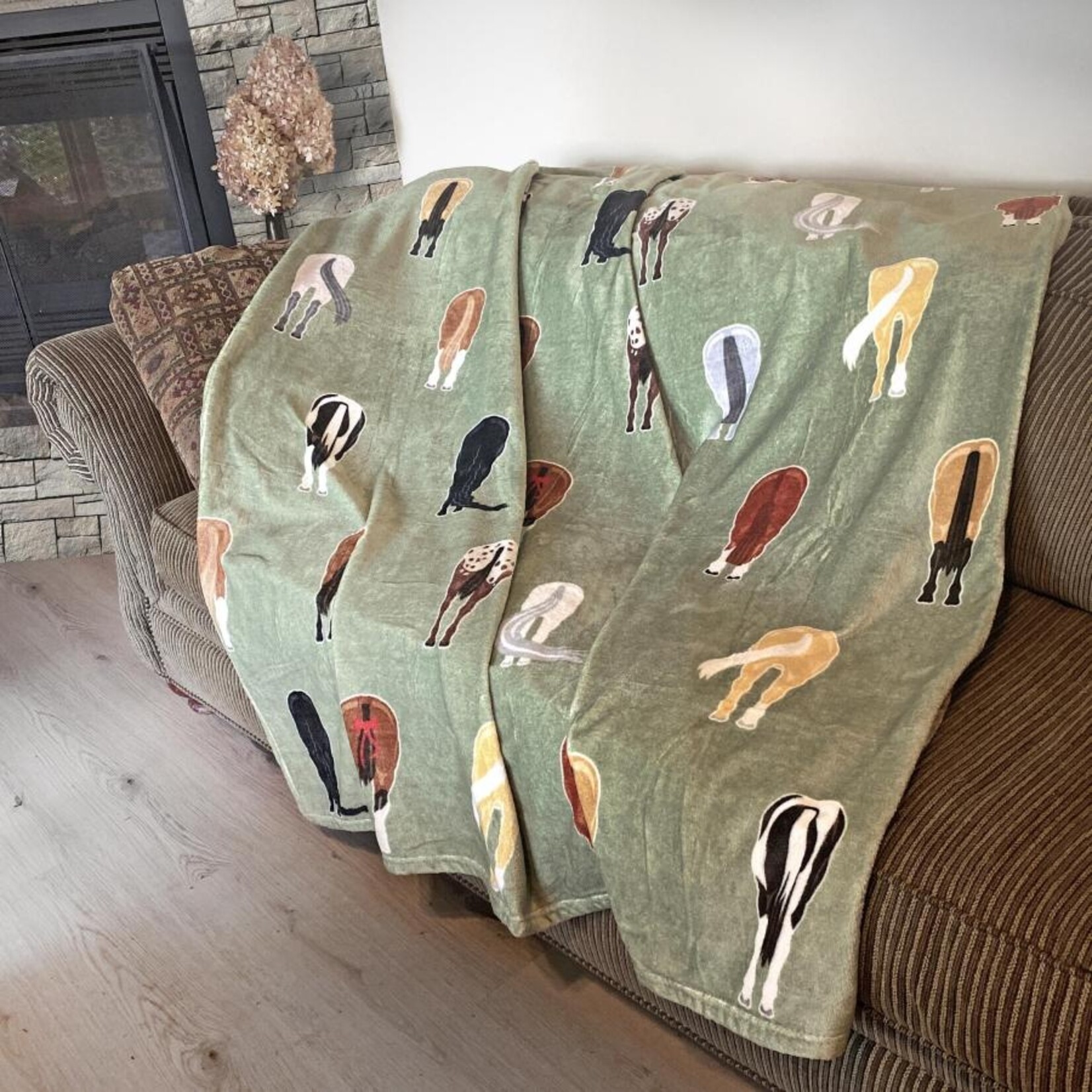 Horse Tails Fleece Throw Blanket