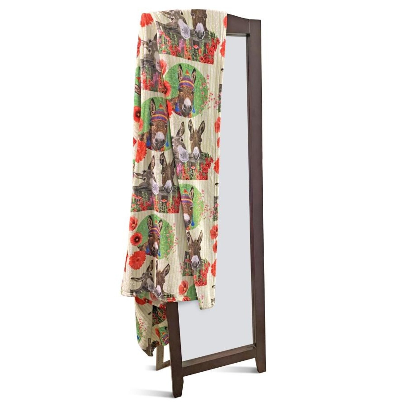 Donkey Garden Fleece Throw Blanket